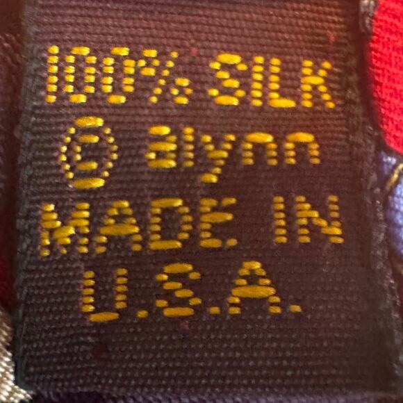 Alynn Neckwear Horse with Blanket Red / Blue Silk Tie 59" L 4" W Equestrian USA - Picture 7 of 8